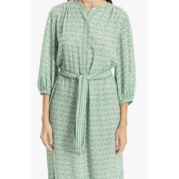 💕MAX STUDIO💕 Medallion Print Maxi Dress ~ Green/Cream Lettuce Codes Large NWT - Picture 5 of 12